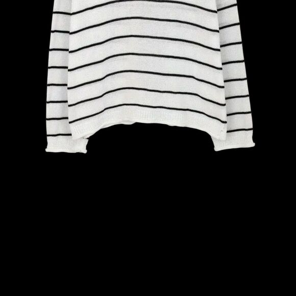 Youins Black and Cream Striped Turtleneck Sweater - Picture 5 of 5